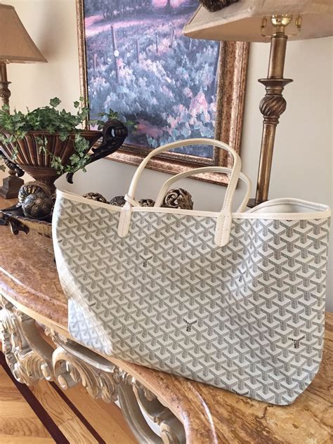 goyard white st louis gm tote